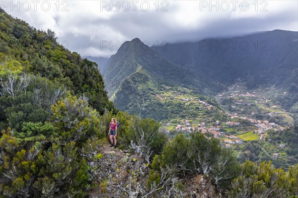 Hiker in the mountains of Boaventura