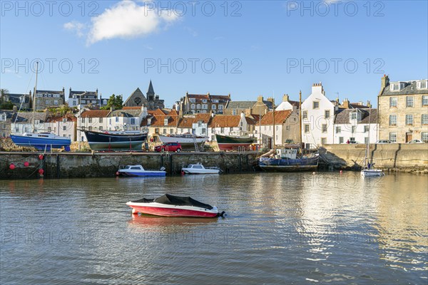 Village view with harbour and boats