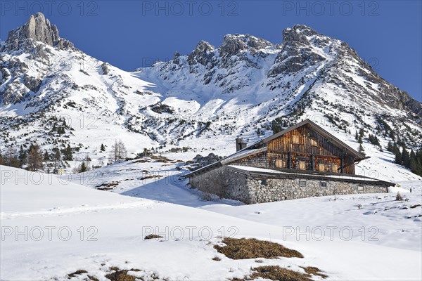 Hochkoenig in winter with alpine hut