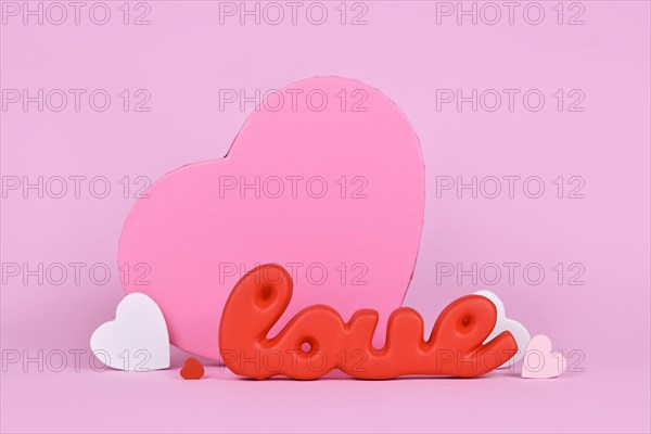 Valentines Day decoration with red word love