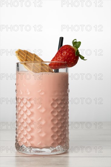 Strawberry smoothie with natural fruit