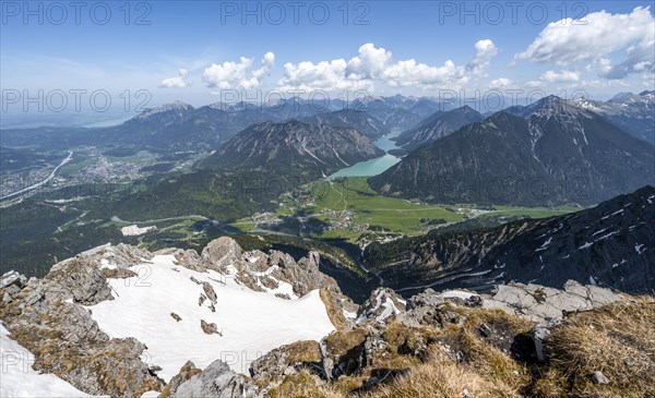 View from Thaneller of Plansee and eastern Lechtal Alps