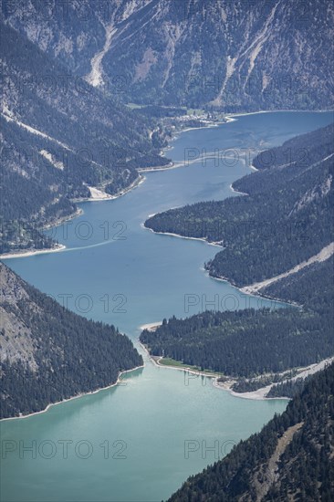 View from Thaneller of Plansee and eastern Lechtal Alps