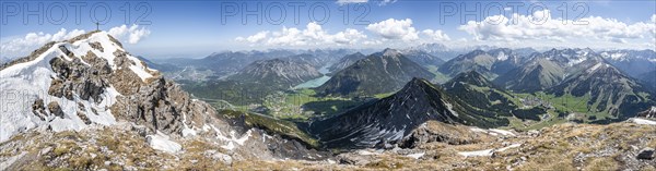 View from the summit of Thaneller to Plansee and eastern Lechtal Alps