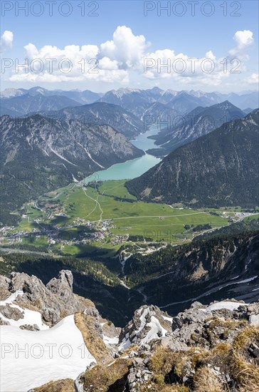 View from Thaneller of Plansee and eastern Lechtal Alps