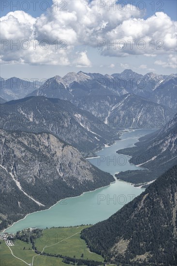 View from Thaneller of Plansee and eastern Lechtal Alps