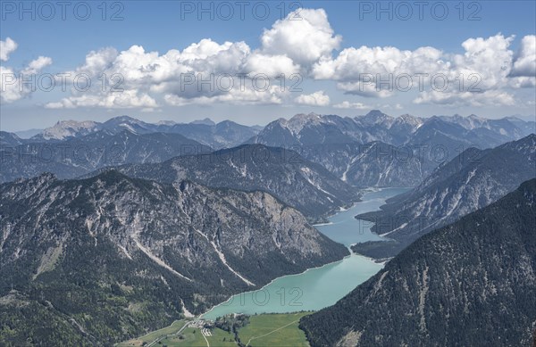 View from Thaneller of Plansee and eastern Lechtal Alps