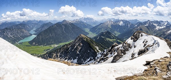 View from Thaneller of Plansee and eastern Lechtal Alps