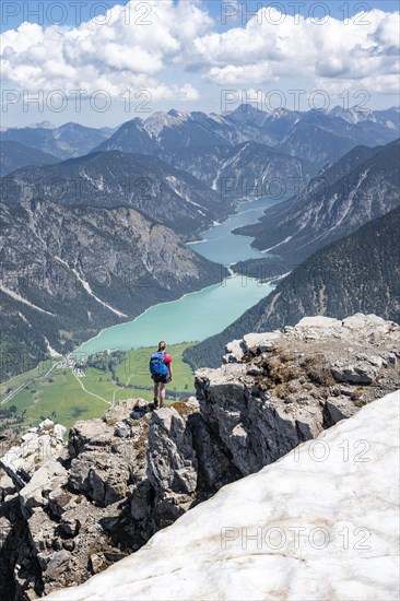 Hiker at a rock edge