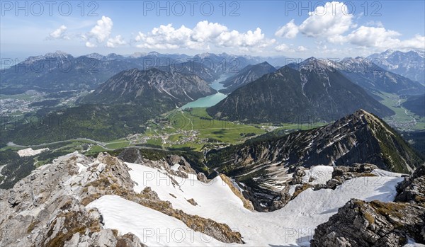 View from Thaneller of Plansee and eastern Lechtal Alps