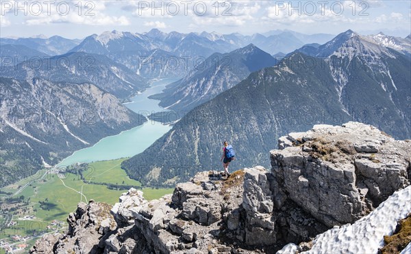 Hiker at a rock edge