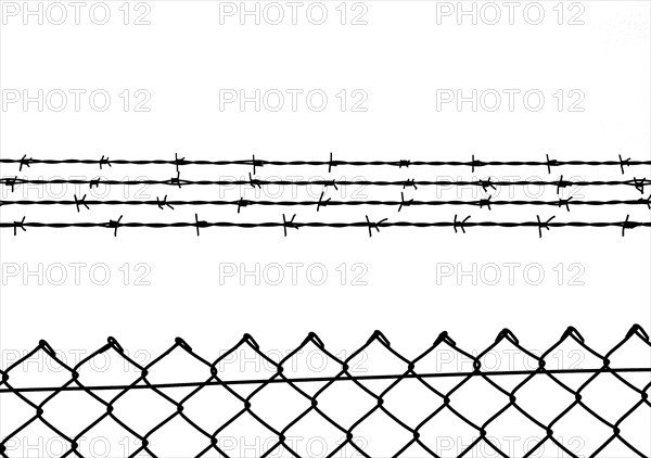 Chain link fence with additional barbed wire