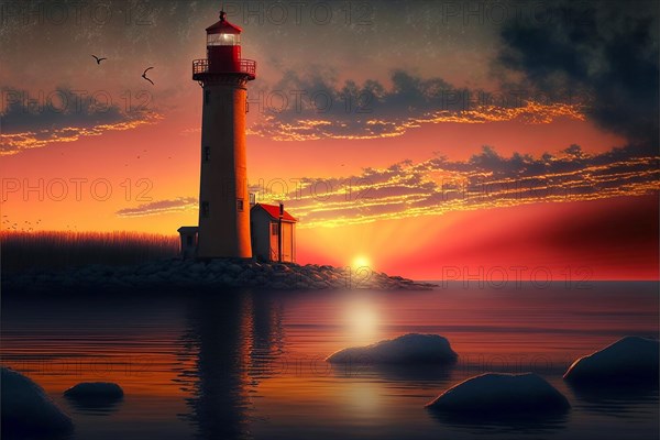 Lighthouse at sunset