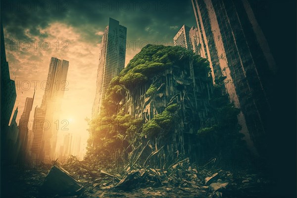 Apocalyptic city landscape