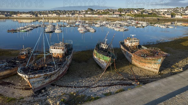 Shipwrecks in Camaret sur Mer harbour in Crozon peninsula