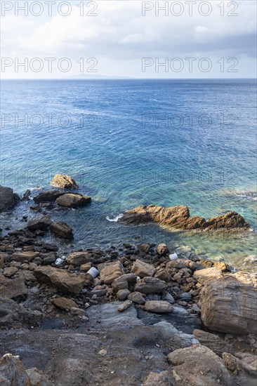 Marble columns lie in the sea