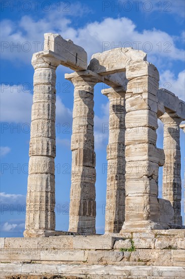 Ruin and columns of the ancient Temple of Poseidon