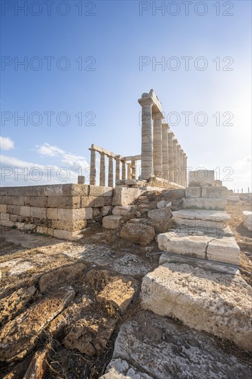 Ruin and columns of the ancient Temple of Poseidon