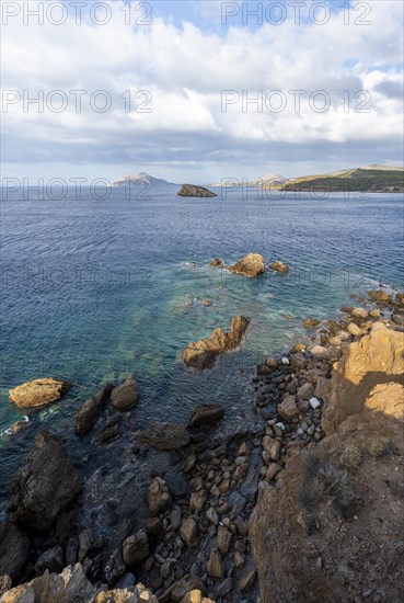 Marble columns lie in the sea