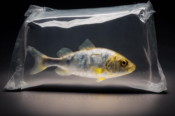 Fish wrapped in a transparent bag