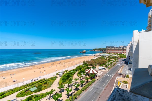 Aerial view of Biarritz beach