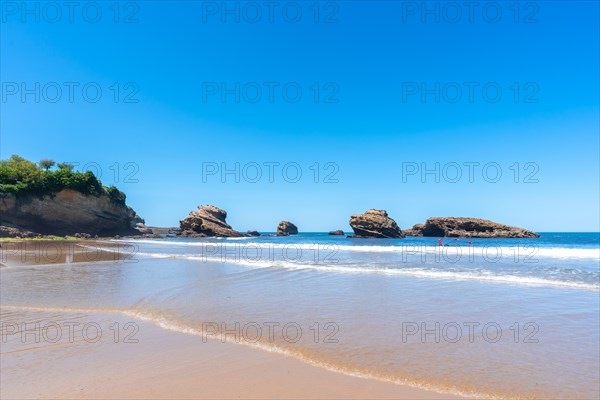 The beautiful rock sides of Biarritz beach