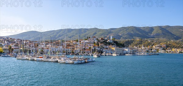 Village view Poros with harbour