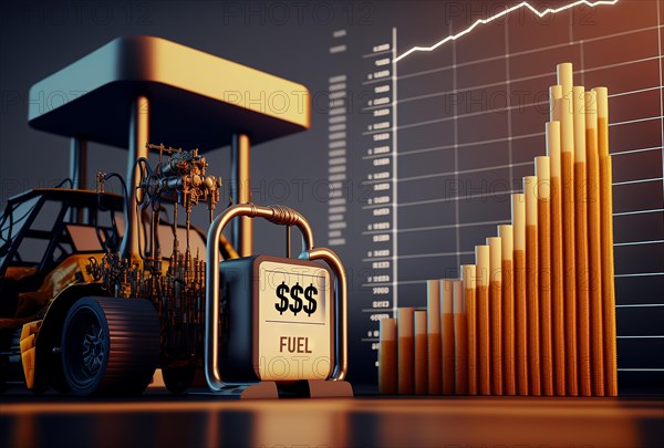 Graph symbolizing the rise in prices in the fuel crisis