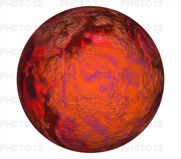 Digitally rendered planet mars isolated on white