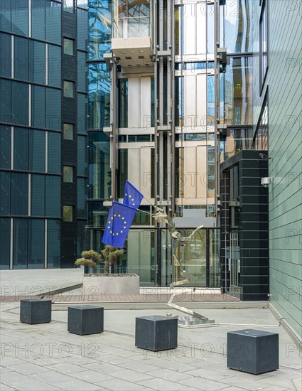 Sculpture with European flags