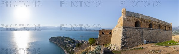 Steep cliff above the sea of Palamidi Fortress