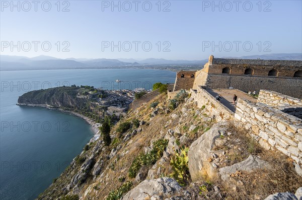 Steep cliff above the sea of Palamidi Fortress