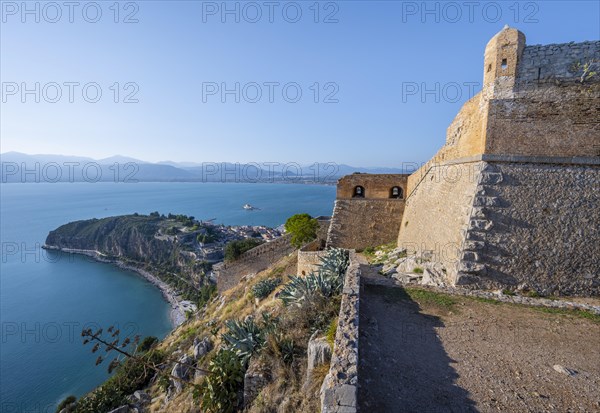 Steep cliff above the sea of Palamidi Fortress