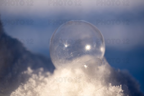Frozen soap bubble