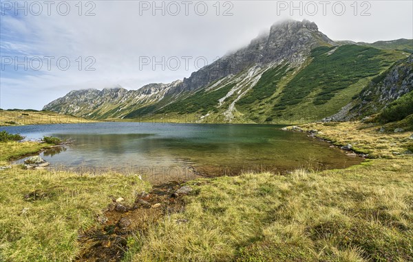 Mountain lake against a mountain backdrop