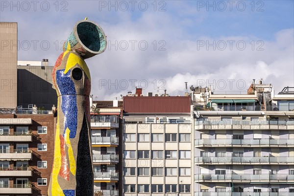 Sculpture Dona i Ocell by the Catalan artist Joan Miro in the city of Barcelona