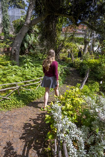 Young woman on a path