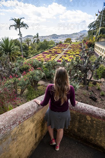 Young woman in Funchal Botanical Garden