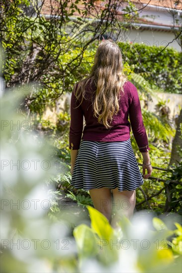 Young woman on a path