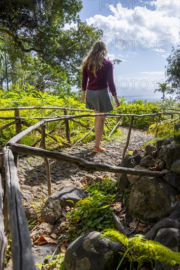 Young woman on a path