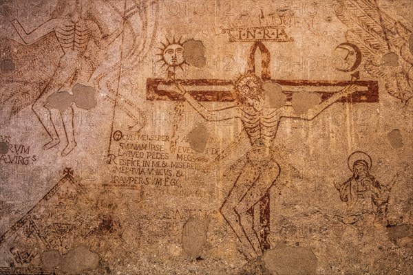 Cells with graffiti of the prisoners