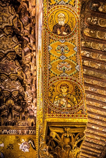 Elaborate gold mosaics with episodes from the Old and New Testatment