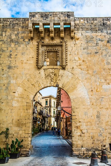 City gate to the old town on the island of Ortigia