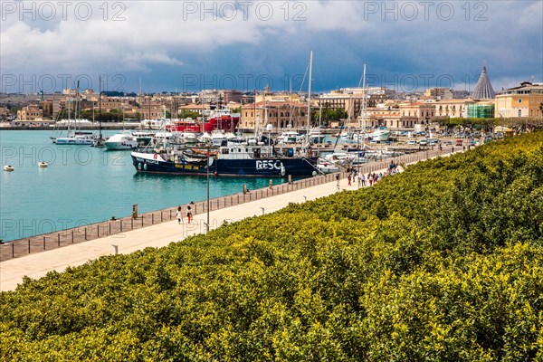 Port at the old town on the island of Ortigia