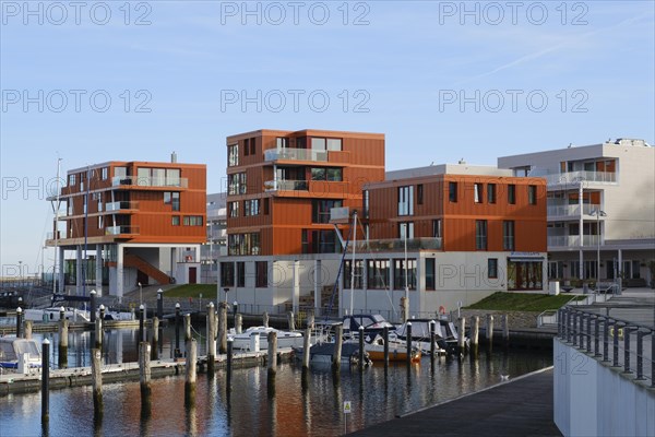 Modern buildings at the marina