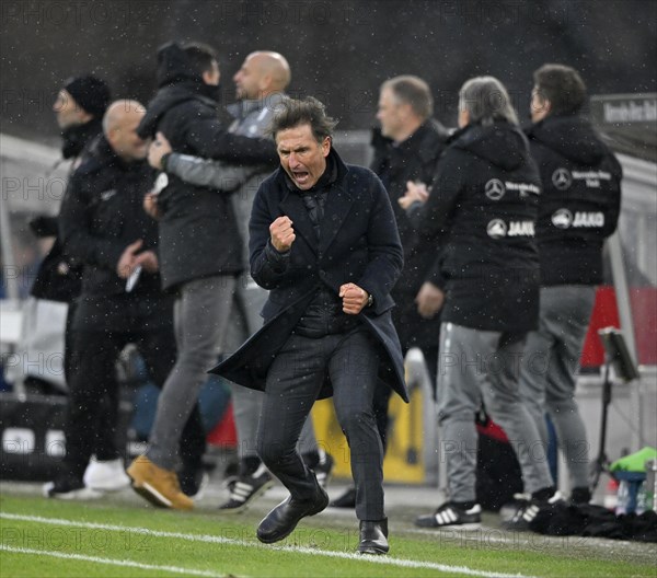 Goal celebration for coach Bruno Labbadia VfB Stuttgart