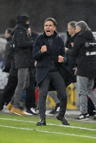 Goal celebration for coach Bruno Labbadia VfB Stuttgart