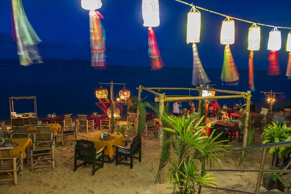 Beach bar at dusk