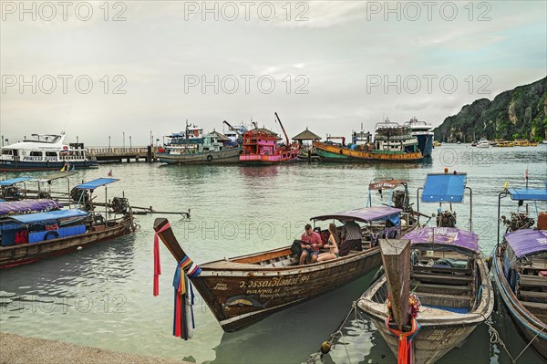 Cargo boats and longtails at Ko Phi Phi Island