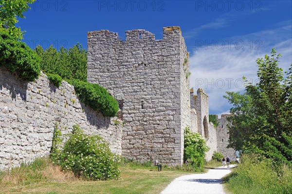 Medieval city walls and towers